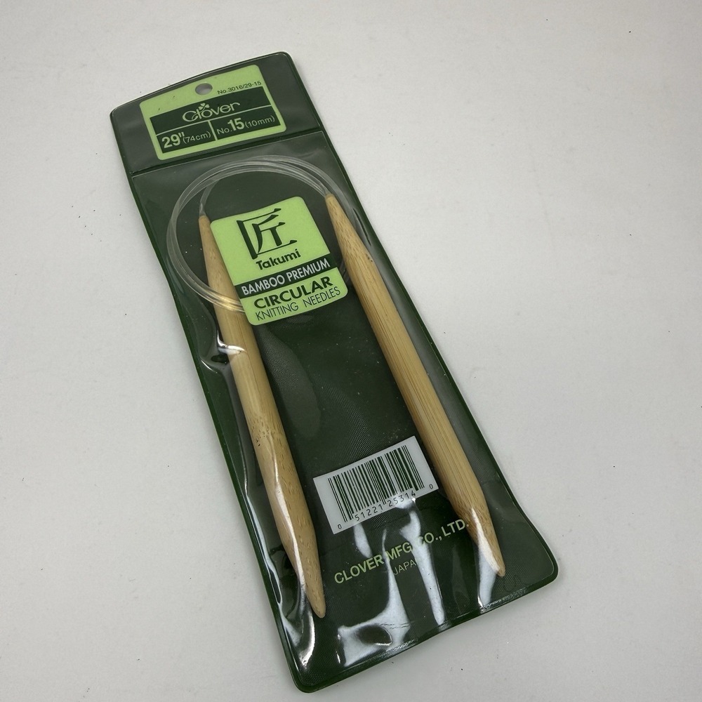 Takumi Clover Bamboo Circular Knitting Needles 29" Size 15/ 10mm